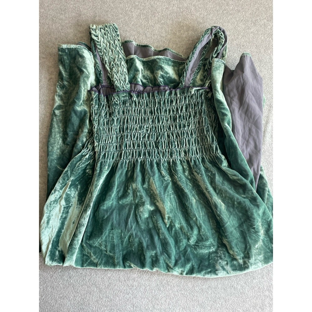 Free People Camille Midi Dress Velvet Smocked Boho Sapphire Size M NWT